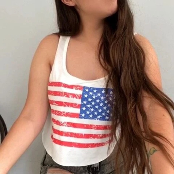 America White Cropped Tank Top 🇺🇸 - Picture 4 of 9